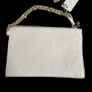 Foley And Corinna Framed White Leather Wristlet/Clutch-NWT